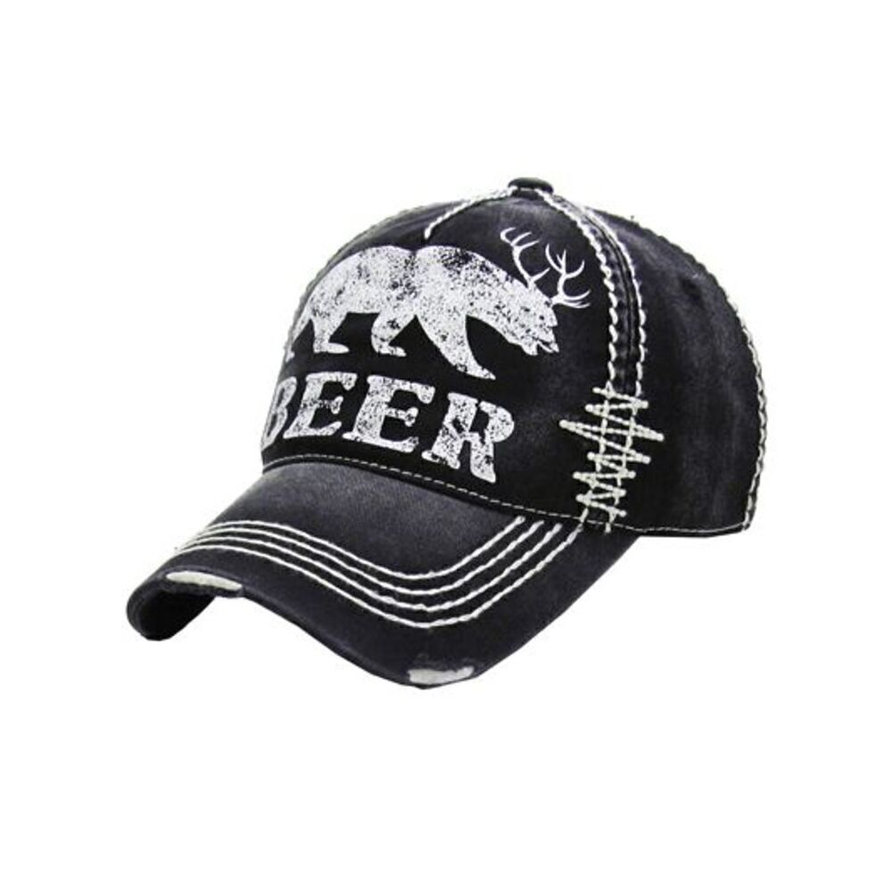 Ladies Black Bear Baseball Hat - Brand New Ball Cap - Picture 7 of 8